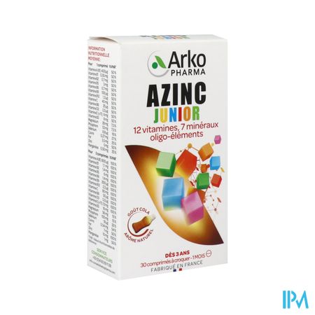 Arkopharma Azinc Vitalite Junior Comprime A Croquer Cola 30