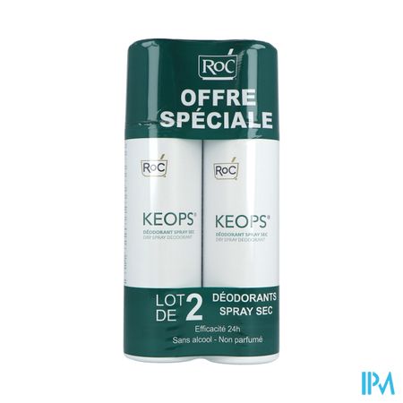 Roc Keops Deodorant Spray Sec 24h 150ml X2