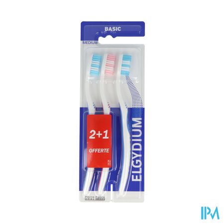 Elgydium Basic Brosse A Dents Medium X3