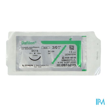 Braun Dafilon Bleu Aig Sertie 3/0 90cm Ds 19