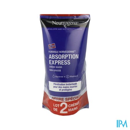 Neutrogena Creme Mains Absorption Express 75ml X2