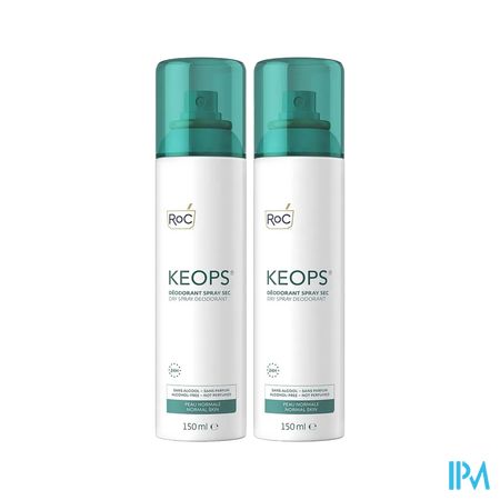 Roc Keops Deodorant Sec Sans Alcool Efficacite 24h 150ml X2