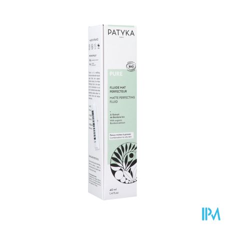 Patyka Pure Fluide Mat Perfecteur Peaux Mixtes A Grasses Bio 40ml