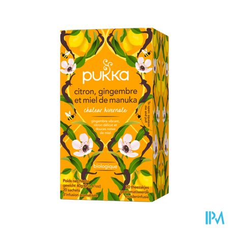 Pukka Infusion Citron Gingembre Miel De Manuka Bio Sachet 20