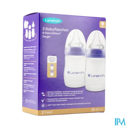 LANSINOH BIB NATURAL WAVE 160MLX2