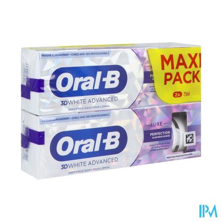 Oral B 3d White Advanced Luxe Perfection Dentifrice 75ml X2