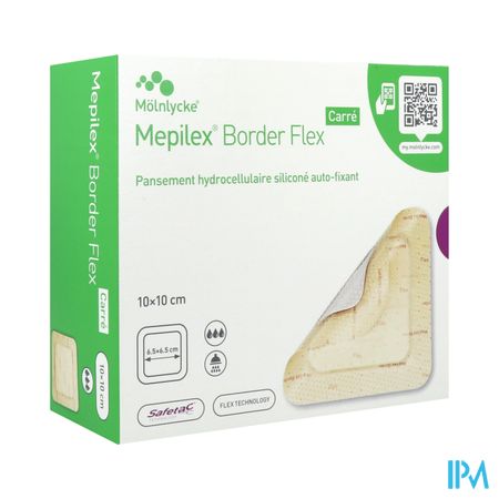 Mepilex Border Flex Carre Pansement 10cm X 10cm 16