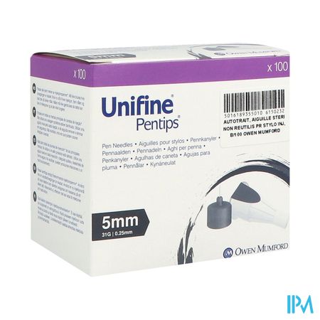 Unifine Aiguille Pour Stylo Insuline 5mm 31g 100