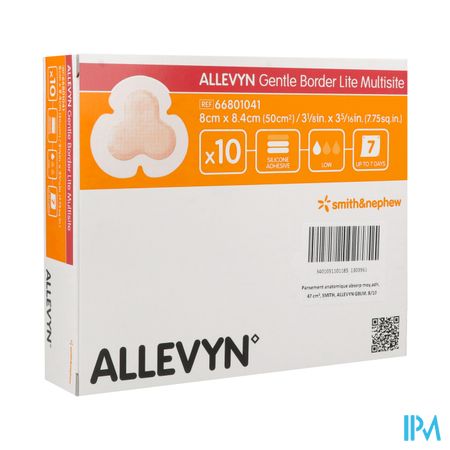 Allevyn Gentle Border Lite Mult Pansement 8cm X 8cm4 10