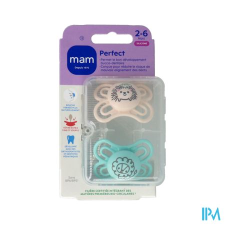 Mam Sucette Perfect 2/6m Silicone X2