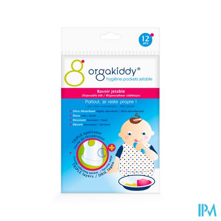 Orgakiddy Hygiene Pocket Bavoir Jetable A Pois X12