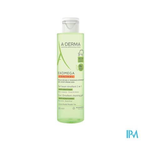 A Derma Exomega Control Gel Lavant Emollient 2en1 Antigrattage 200ml