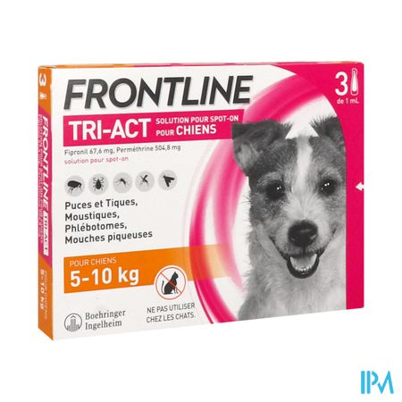 Frontline Tri Act Spot On Chien 5/10kg S Solution X3