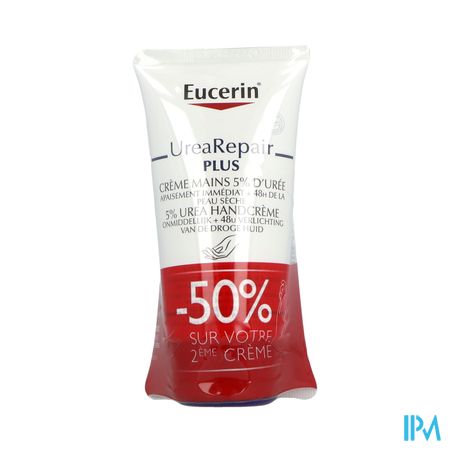 Eucerin Creme Mains 5% Uree Peaux Seches 75ml X2 -50% Sur Le Deuxieme