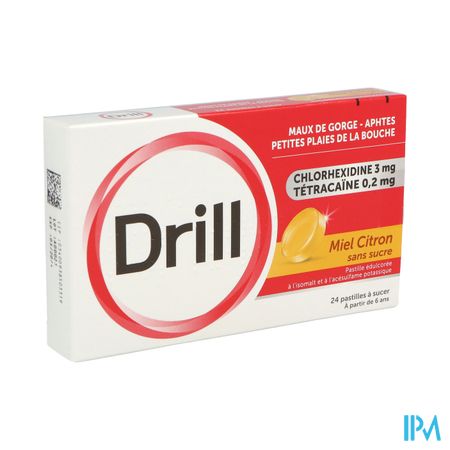 Drill Miel Citron Sans Sucre Pastille A Sucer 24