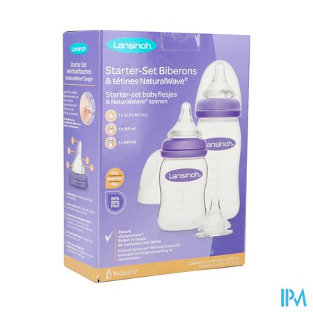 LANSINOH SET BIB+TET NATURAL WAVE