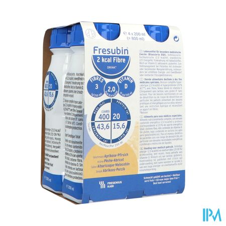 Fresubin 2kcal Fibre Drink Abricot Peche 200ml X4