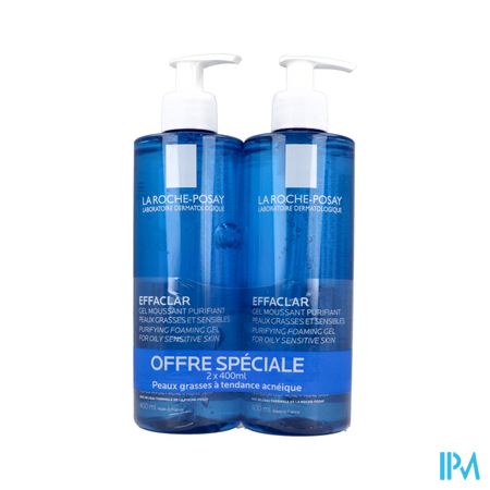 EFFACLAR GEL MOUSSANT 400ML X2