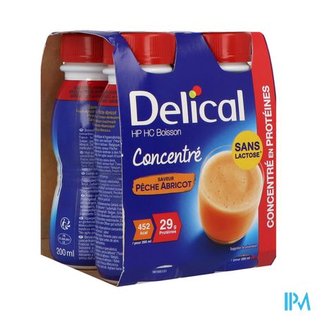 Delical Concentre Pêche-abricot 4x200ml
