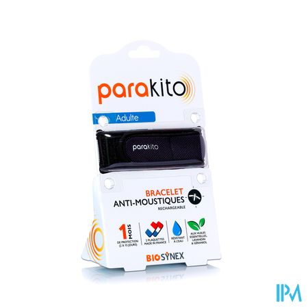 Parakito Bracelet Antimoustique Rechargeable Adulte Color Noir