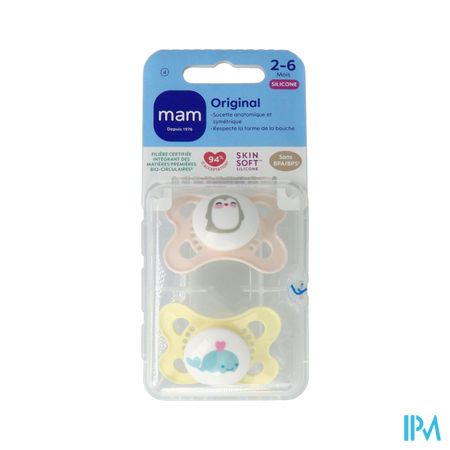 Mam Sucette Original Animaux 2/6m Silicone X2