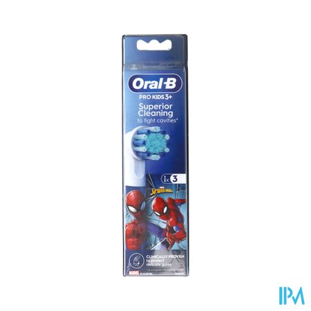 Oral B Pro Kids3+ Brossette Pour Brosse A Dents Spiderman X3