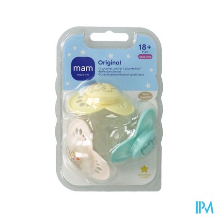 Mam Sucette Original Beige +18m Silcone X3