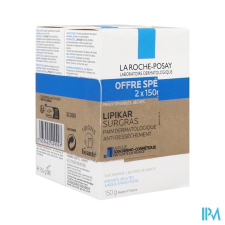 La Roche Posay Lipikar Surgras Pain Physiologique 150g X2