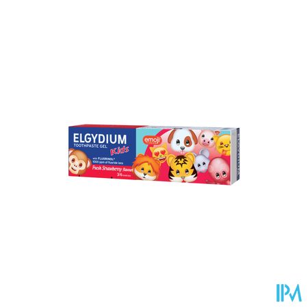 Elgydium Kids Gel Dentifrice 2/6ans Emoji Fraise Givree 50ml