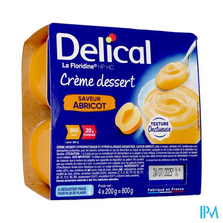 Delical Creme Dessert Hp Hc La Floridine Abricot 200g X4