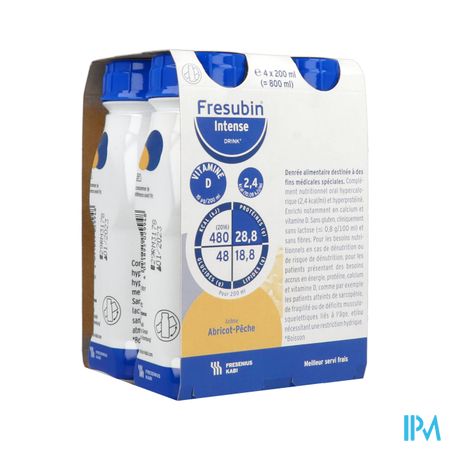 Fresubin Intense Drink Abricot Peche 200ml X4