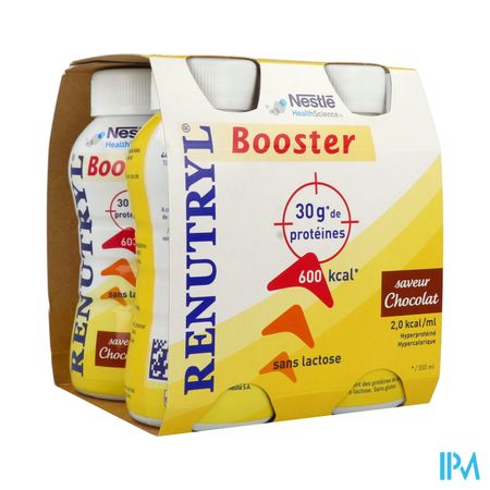 Renutryl Booster Sans Lactose Boisson Chocolat 300ml X4
