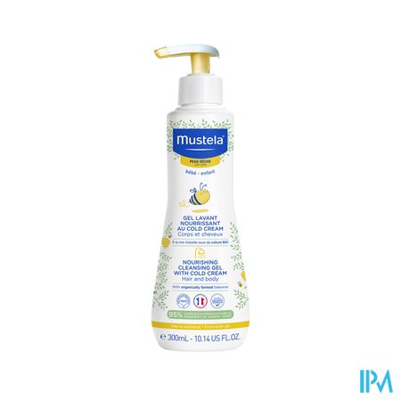 Mustela Bebe Enfant Gel Lavant Nourrissant Au Cold Cream A La Cire D Abeille Bio 300ml