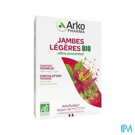 Arkopharma Arkofluides Bio Jambes Legeres Ampoule Buvable 10ml 20