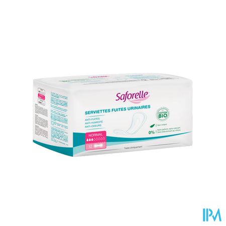 Saforelle Serviette Fuite Urinaire En Coton Bio Femme Normal Sachet 12