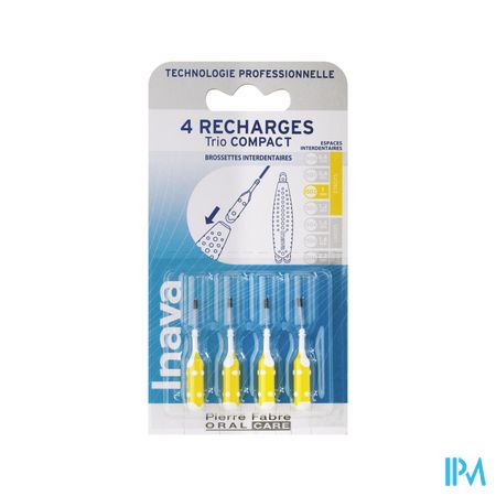 Inava Trio Compact Brossette Recharge Jaune X3