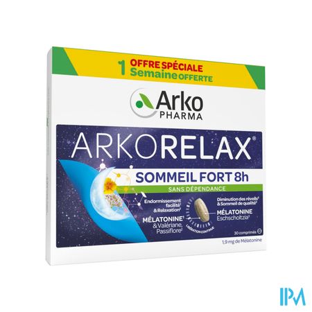 Arkopharma Arkorelax Sommeil Fort 8h Xl Comprime 30