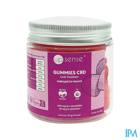 Upsense Gummies 40mg De Cbd Framboise 80g