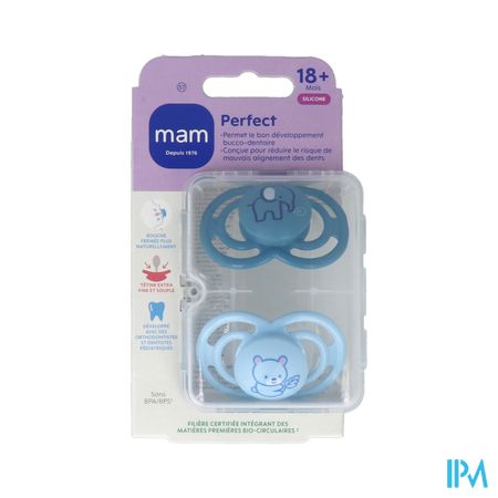 Mam Sucette Perfect Animaux +18m Silicone X2